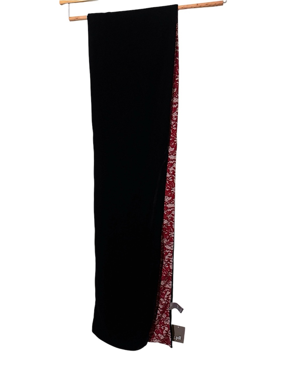 J. Jill Holiday 2012 True Red/Black Mixed Media Velvet Lace Scarf NWT Deadstock